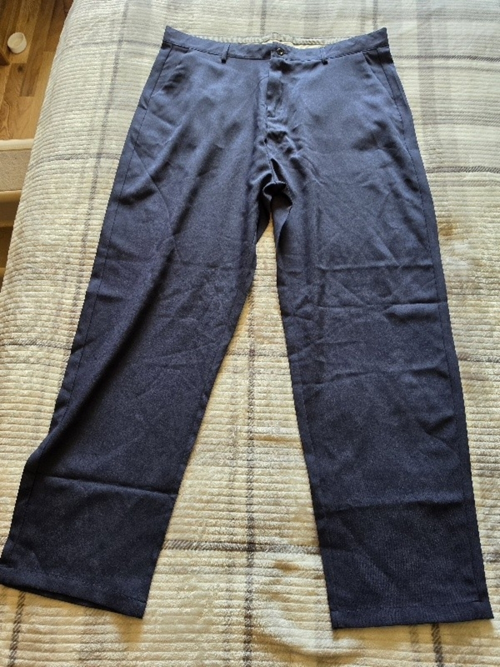 Classic Navy Straight-Leg Trousers